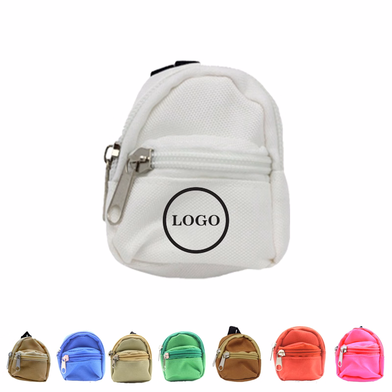 Backpack Zippered Small Coin Purse Keychain
