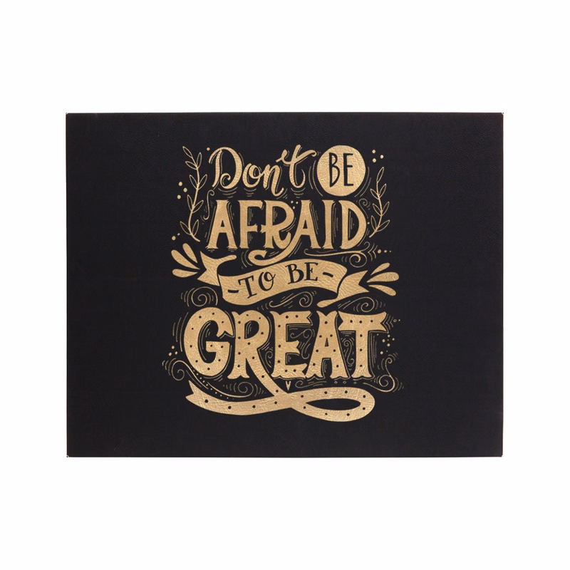 16" x 20" Black/Gold Leatherette Wall Decor