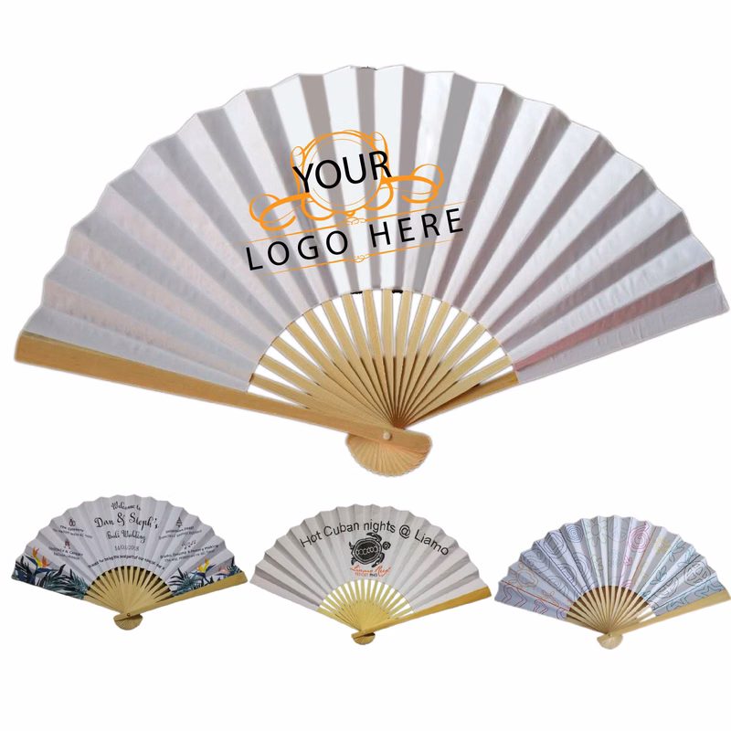 Full-color Folding Bamboo Paper Hand Fan