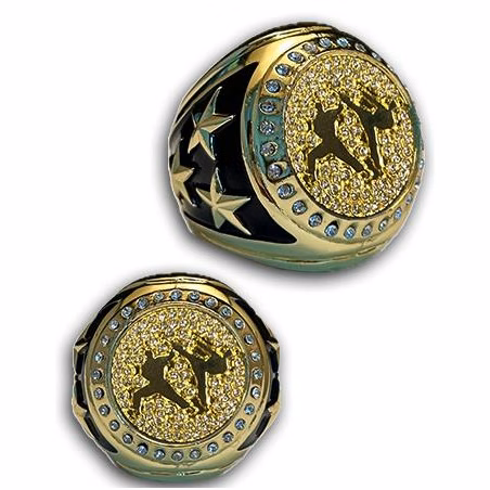 Martial Arts Championship Bling Ring Gold