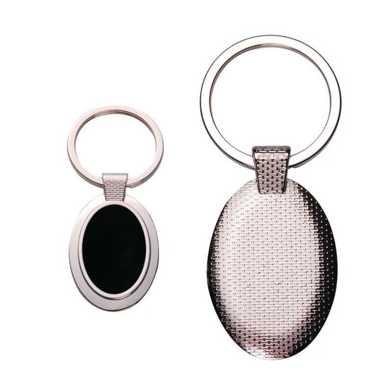 Oval Reflective Metal Keychain 1
