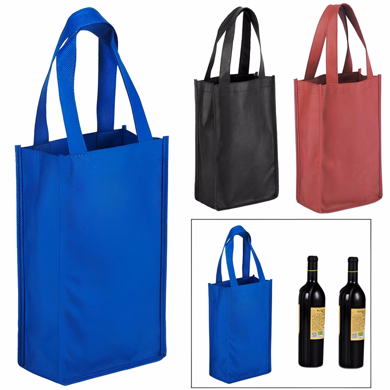 Non-Woven Two-Bottle Wine Tote Bag