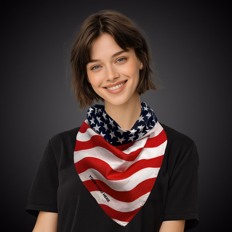 Stars and Stripes 22" Cotton Bandannas