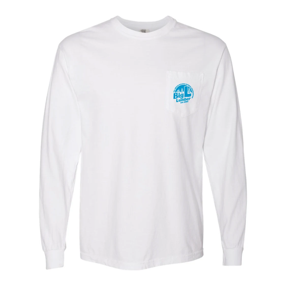 White Long Sleeve Pocket Tee 1