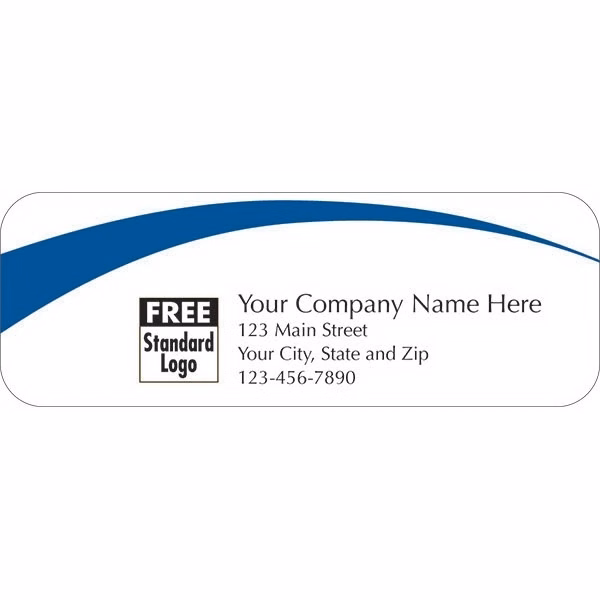 Rectangular Label on White Gloss with Blue Arc