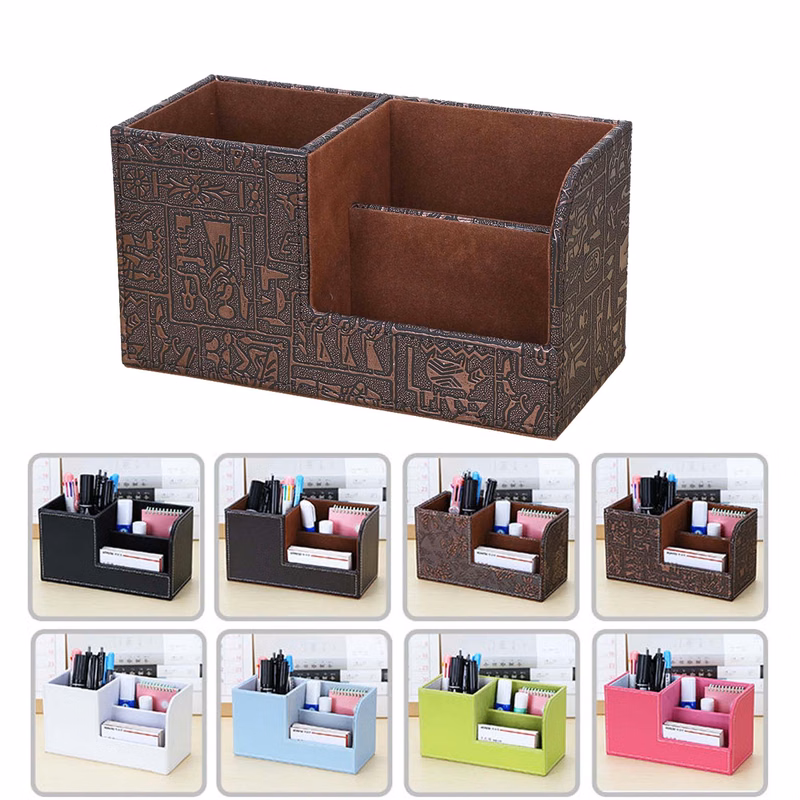 PU Desktop Organizer/Pen Holder
