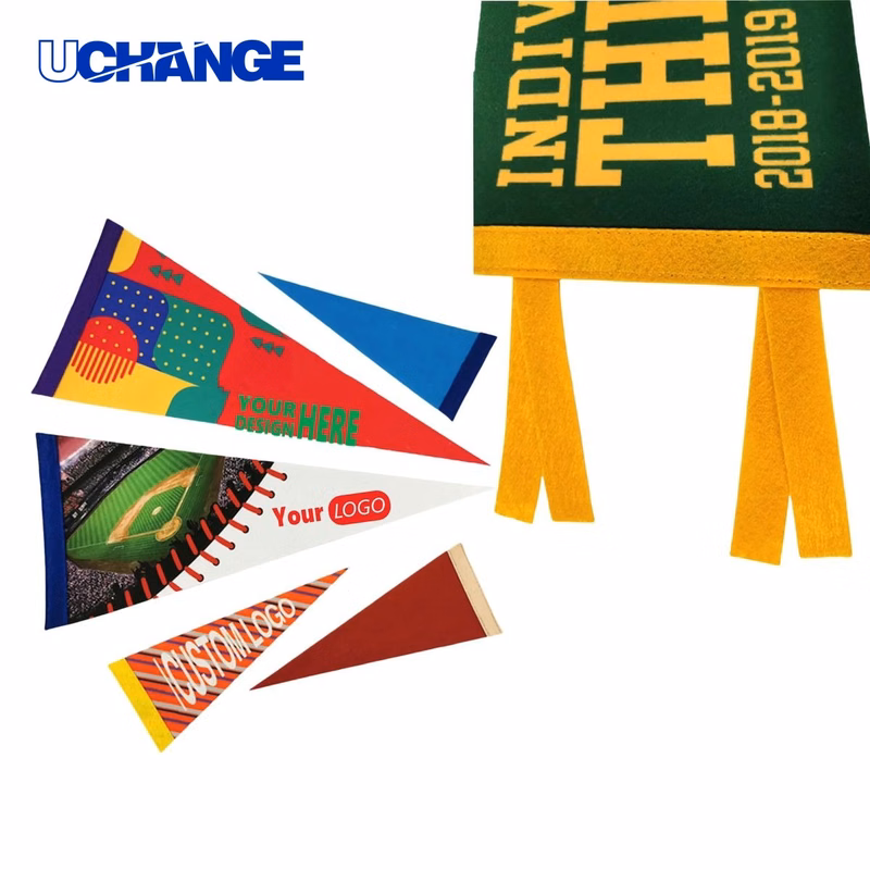 Custom Full Color Triangle Felt Pennant Flag