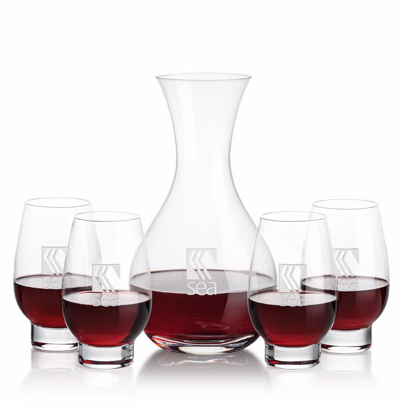 Adelita Carafe & Glenarden Stemless Wine