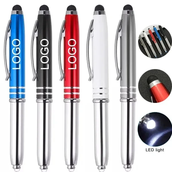 Metal Stylus Ballpoint Pen with LED Light 1