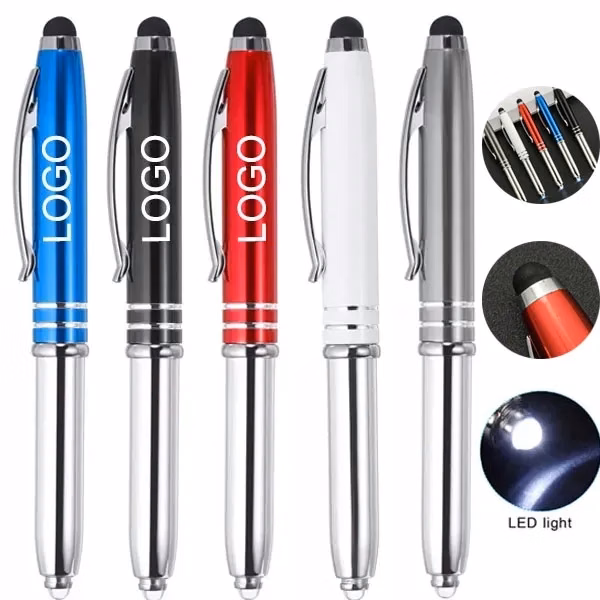 Metal Stylus Ballpoint Pen with LED Light