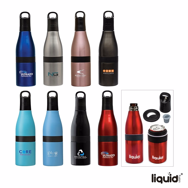 Liquid Fusion® Icy Bev Kooler® 22 oz. 3-In-1 Double Wall Stainless Steel Bottle