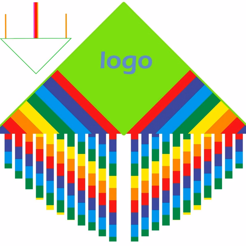 Rainbow kite with long tail