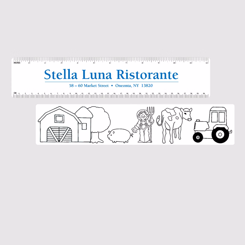 Ruler, Coloring with Farm Pictures