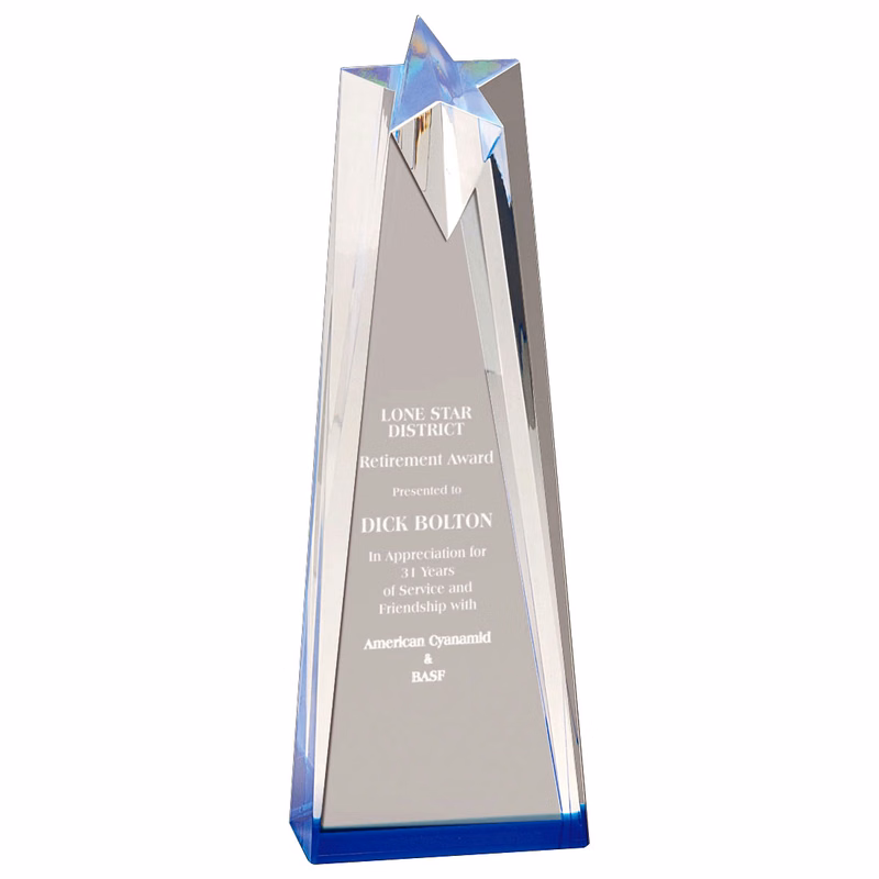 Sculpted Star Acrylic Award (3 1/2"x10")