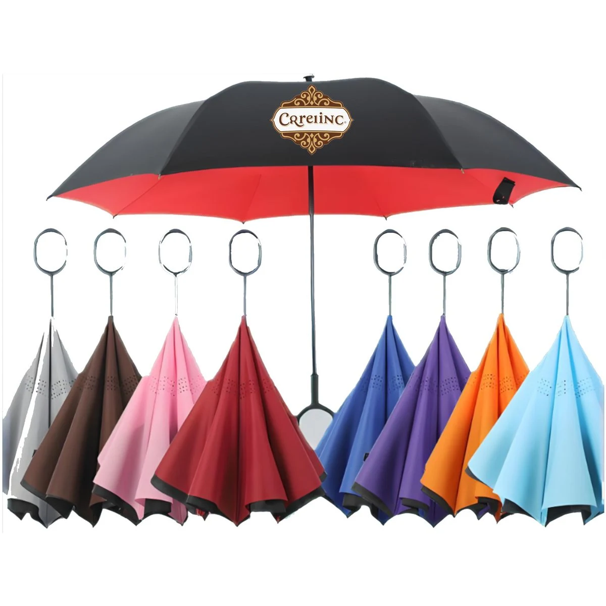 Manual Long Handle Reverse Umbrella 1