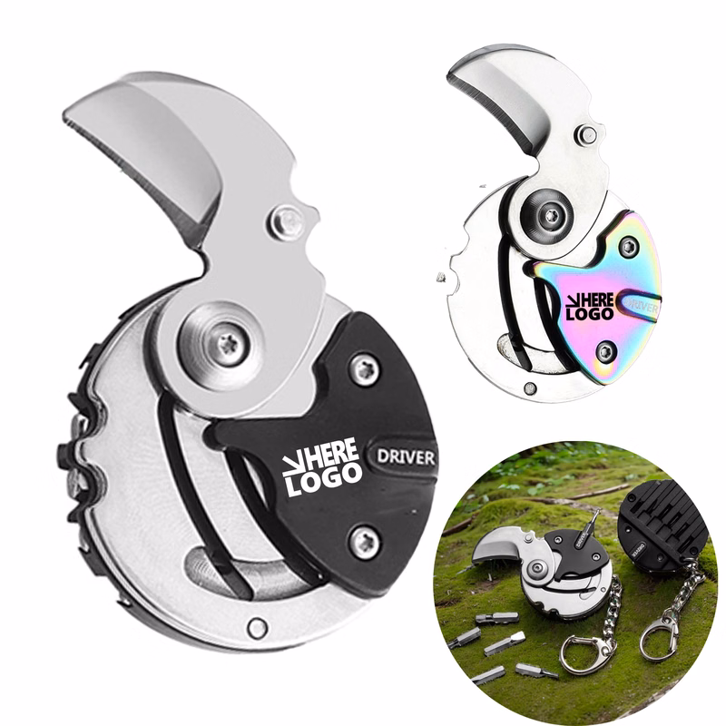MOQ 20 Coin Knife Keychain Screwdriver Set Outdoor EDC