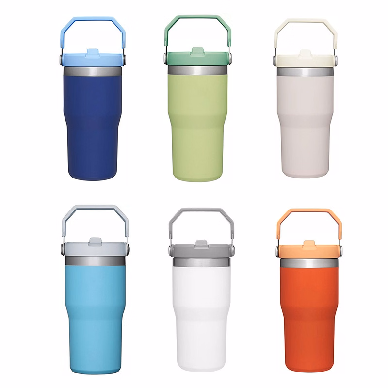 Vacuum Tumbler with Handle & Flip Straw Lid