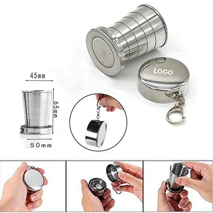 2.5OZ Collapsible Stainless Steel Trave Cup 1