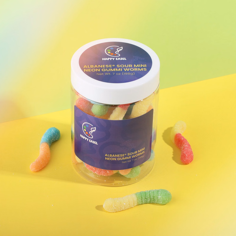 Albanese® Sour Mini Neon Gummi Worms: Large Jar