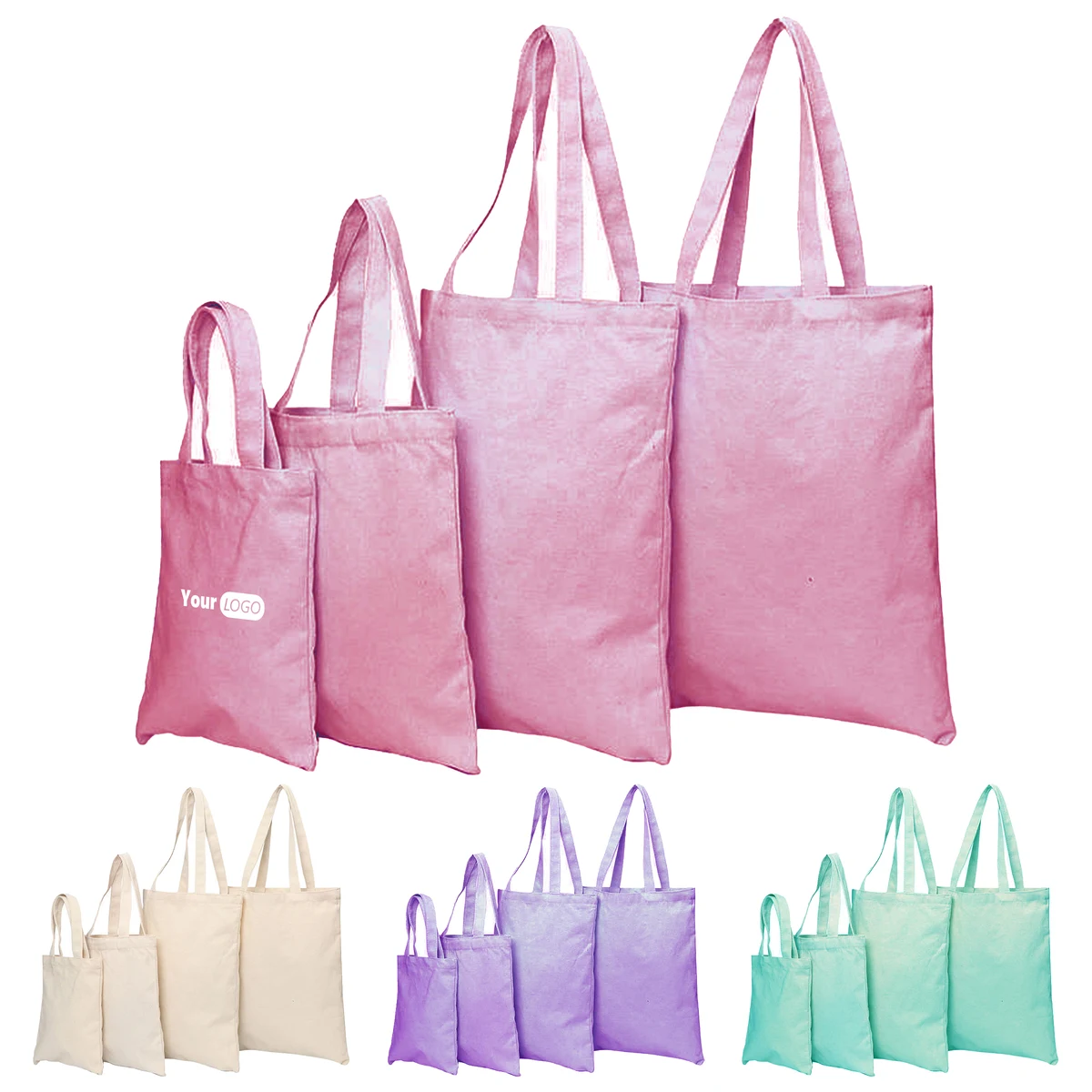 Canvas Customizable Handbag, custom tote bag with logo imprint 1