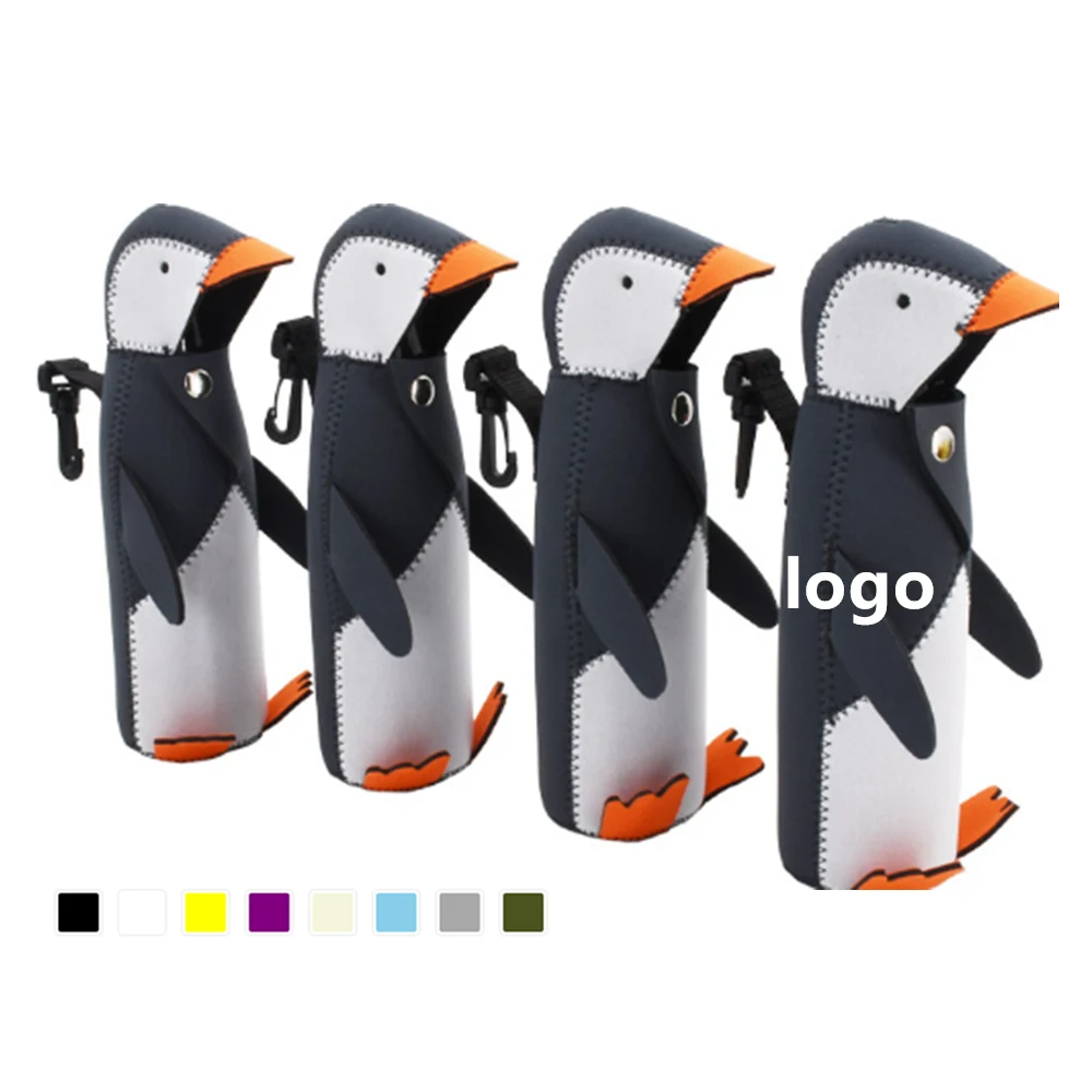 Neoprene Penguin Shape Bottle Coolie, custom koozie with logo imprint 1