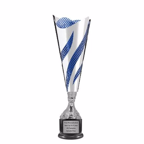 Cup Trophy: 16" Modern Swirl Flame Blue Mess style