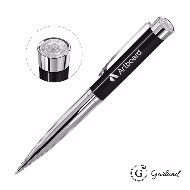 Garland® Executive Custom Emblem Monogram Twist Pen - Chrome