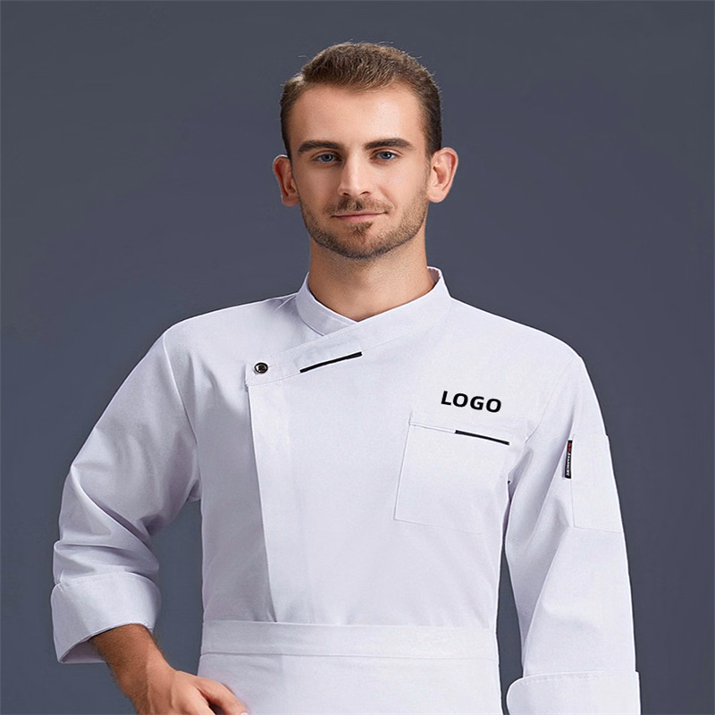 Long-sleeved chef uniforms, customized catering kitchen corporate hotel canteen kitchen uniforms