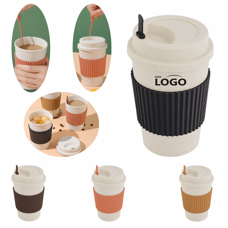 16OZ Wheat Straw Anti-Burning Coffee Cup MOQ50