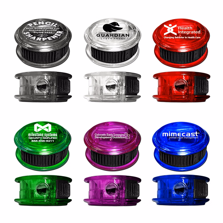 Round Pencil Sharpener with Sliding Cover