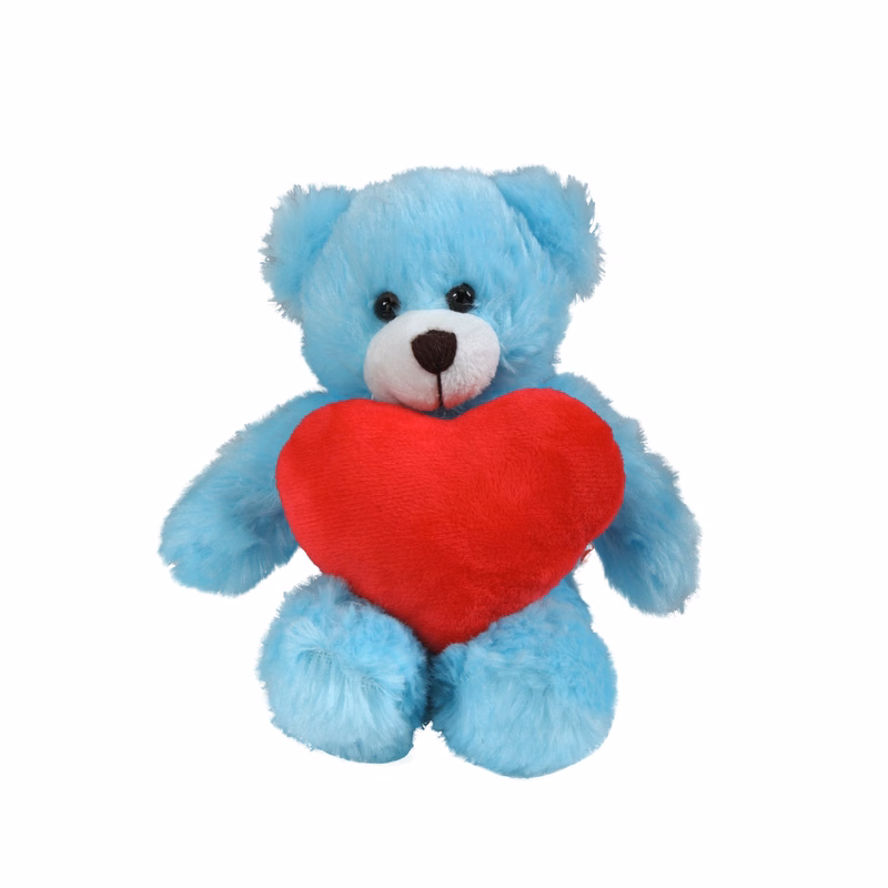 soft plush Blue Bear with heart