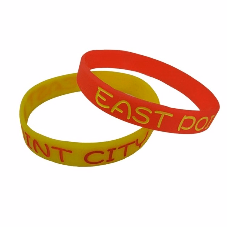 Color Filled Wristbands/Debossed Ink Filled
