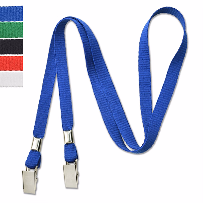 3/8" Lanyard/Mask Holder w/ 2 Bulldog Clips