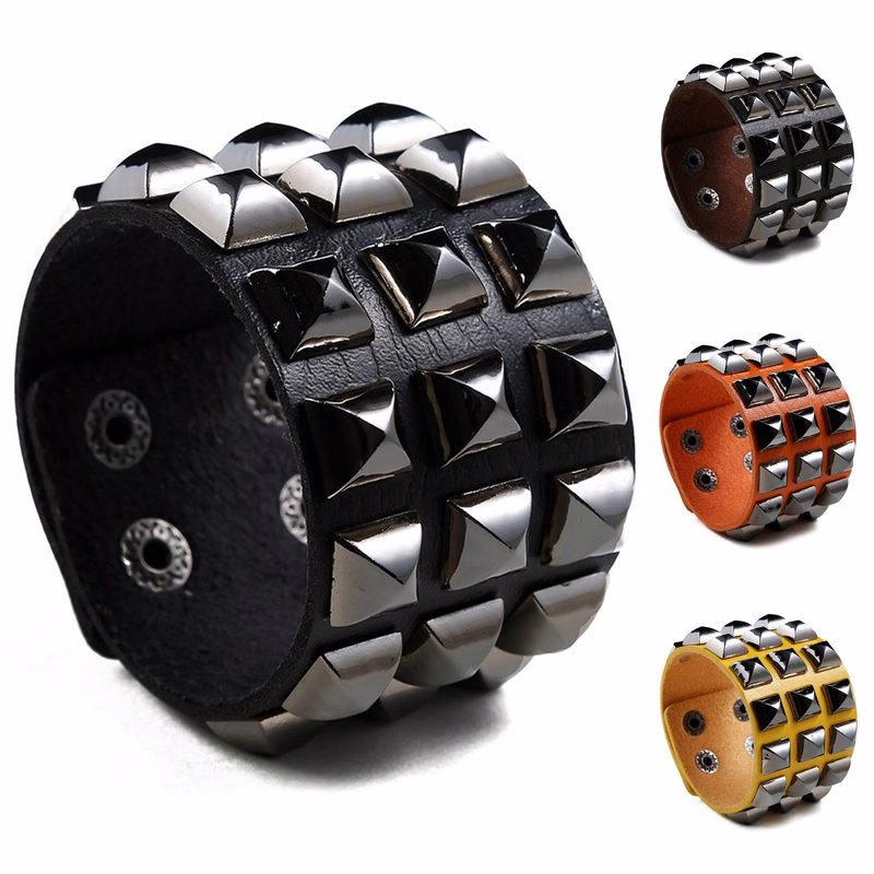 PU Punk exaggerated bracelets