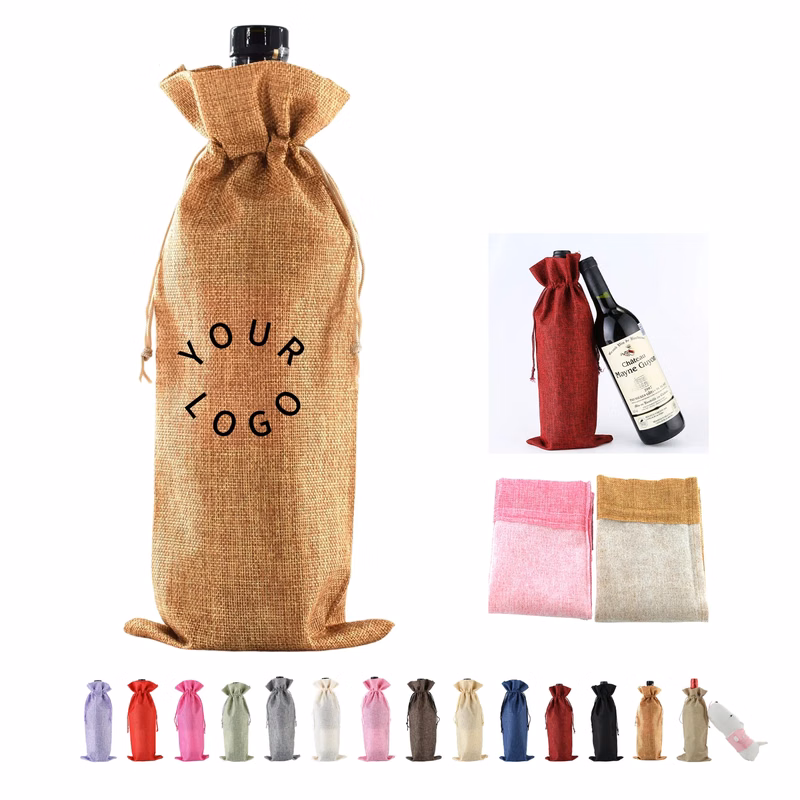 Rustic Burlap Wine Gift Sack