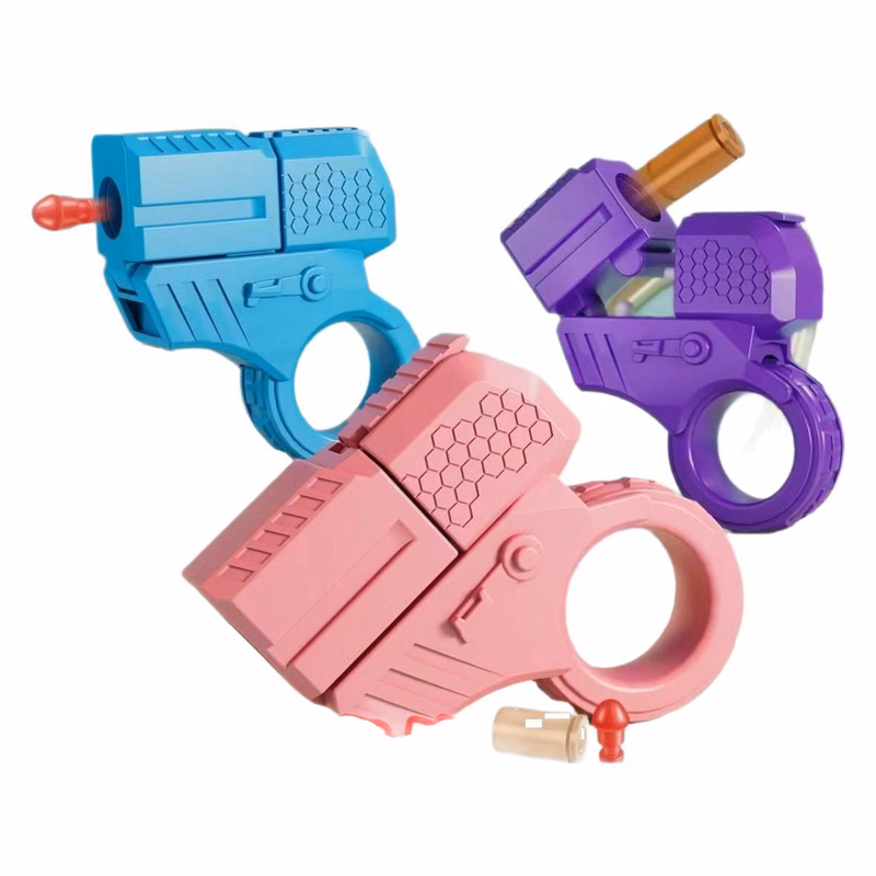 MOQ100 Mini Stress-Relief Finger Ring Toy Gun
