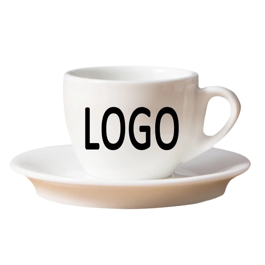 Custom 2.5 OZ. Ceramic Espresso Coffee Cup with Saucer Set 1
