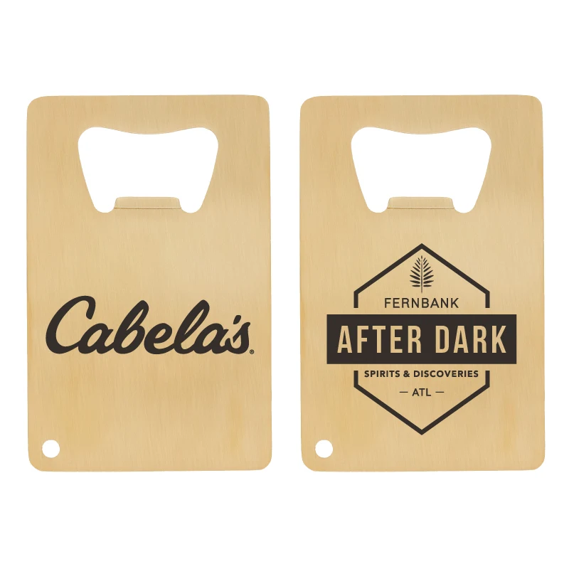 Credit Card Brushed Gold Bottle Opener 1