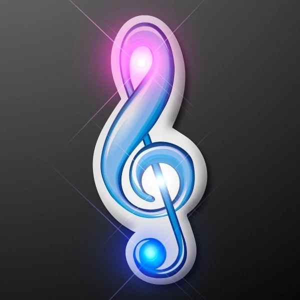 Treble Clef Flashing Lapel Pins 1