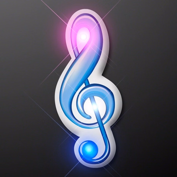 Treble Clef Flashing Lapel Pins