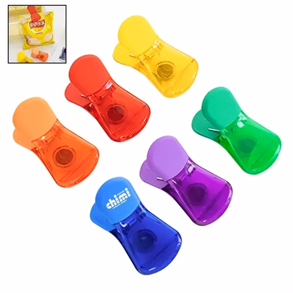 Custom 2.75 Inch Plastic Magnetic Chip Bag Clip with Strong Spring — Kitchen Magnet