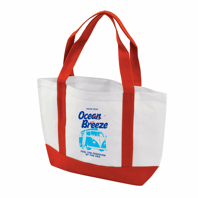 White Cotton Open Boat Tote