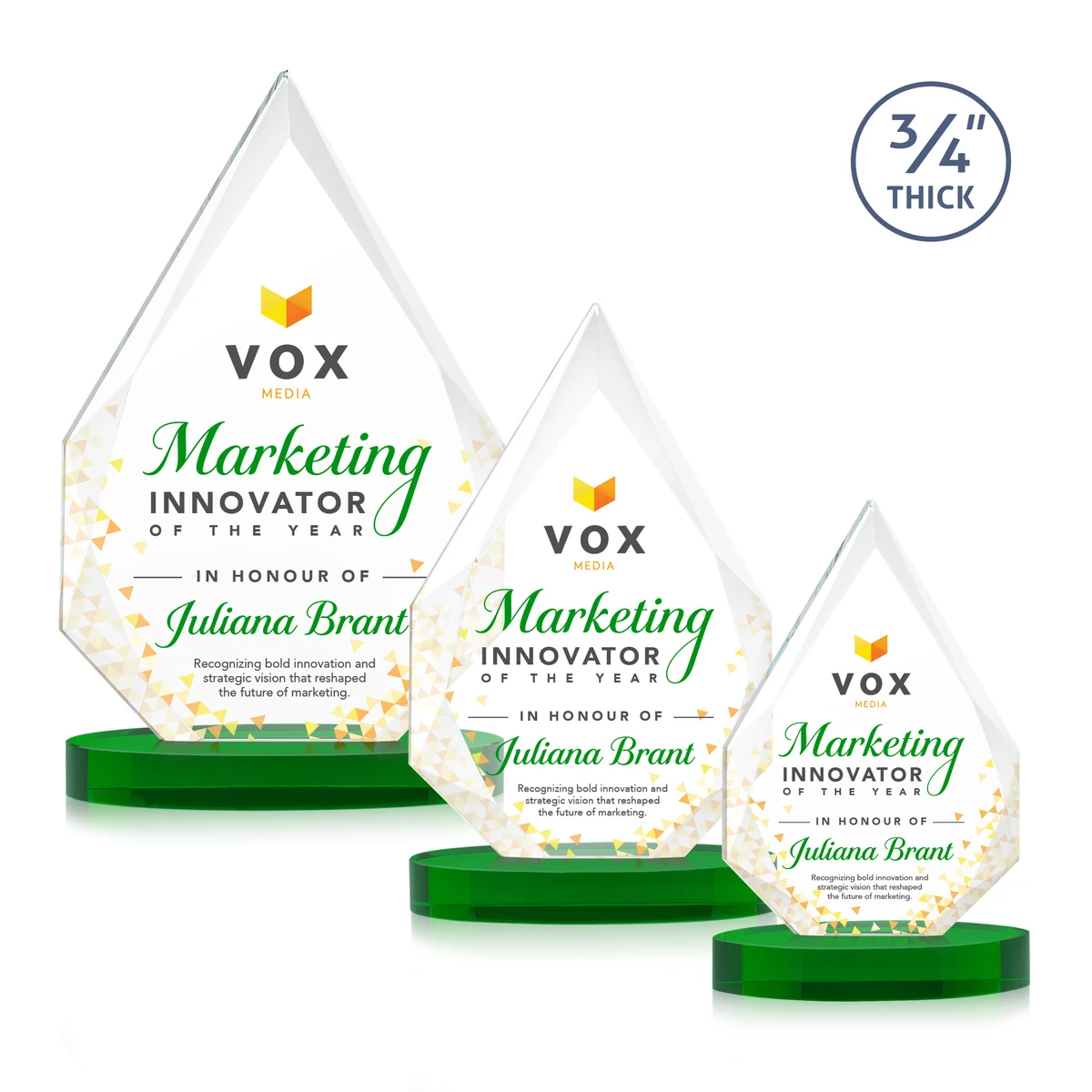 Hawthorne VividPrint™ Award on Alberton Base - Green 1