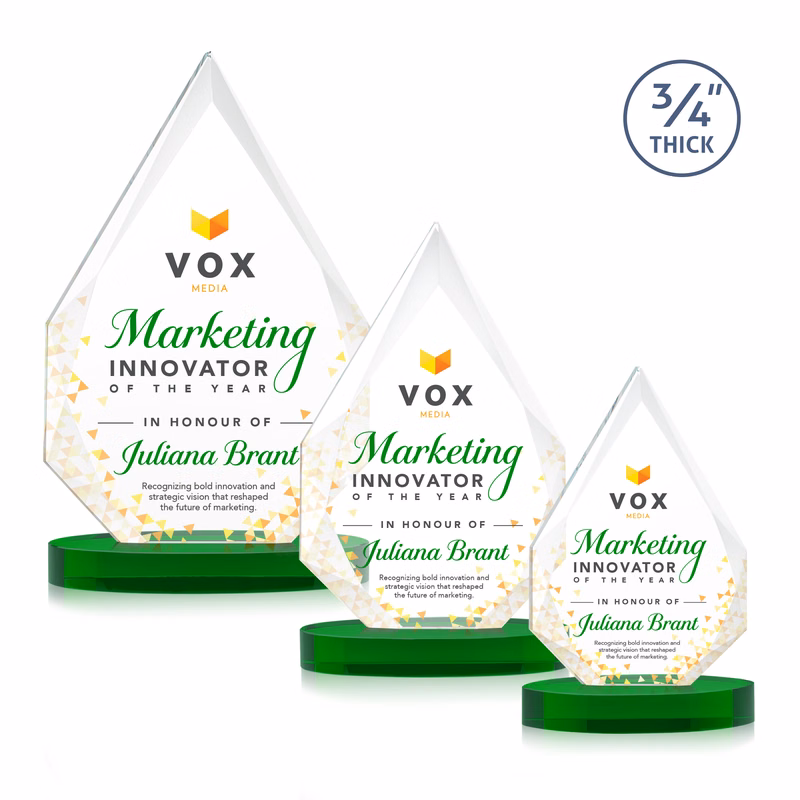Hawthorne VividPrint™ Award on Alberton Base - Green