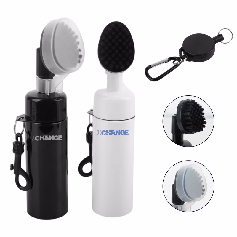 Portable Golf Club Cleaning Brush with Clip