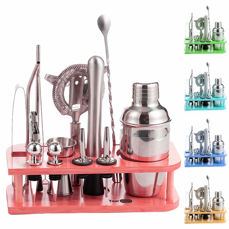 Silver Complete Bartender Kit With Stand ?C Craft Perfect Cocktails Anytime