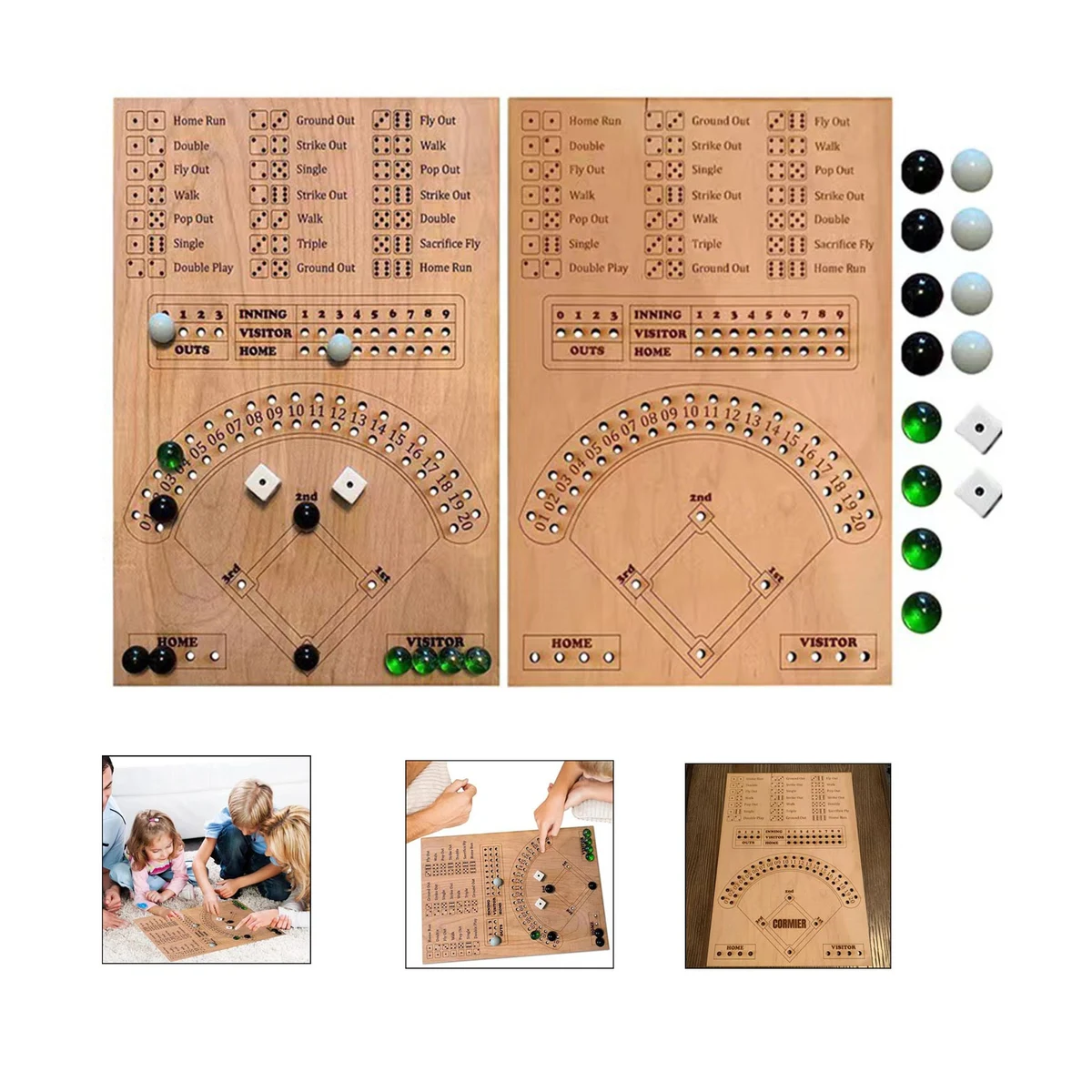 Baseball Dice Board Game Wood 1