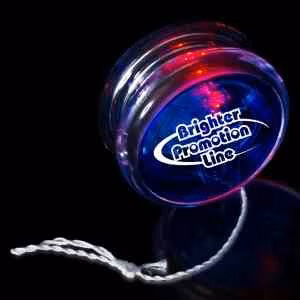 Blue & Clear 2 3/8" Light Up Glow Red LED Yo-Yo