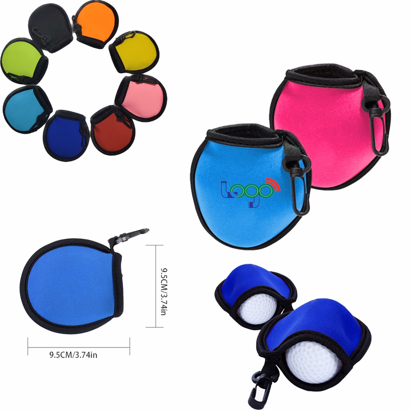 Custom Neoprene Golf Ball Pouch with Clip