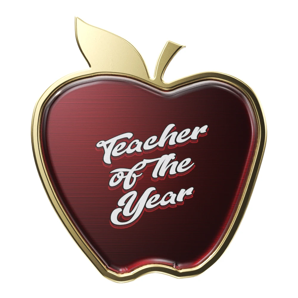 Express Vibraprint 1-1/8" x 1-1/4" Apple Lapel Pin & Magnet Back 1